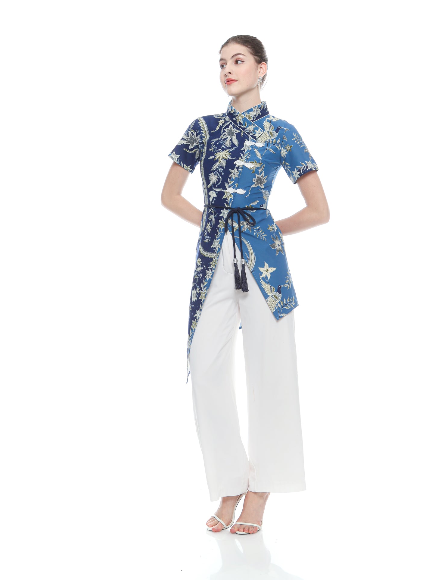 Top Cheongsam CNY Blue Ribbon