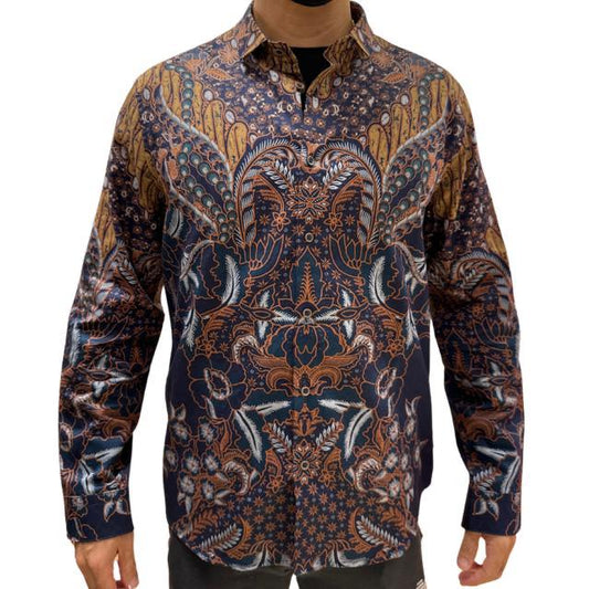 Men Shirt Brown Kencana Long Sleeve