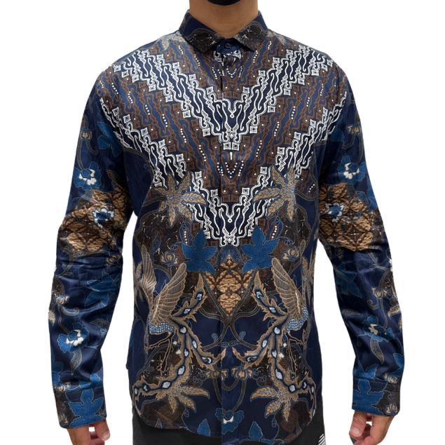 Men Shirt Triangle Blue Long Sleeve