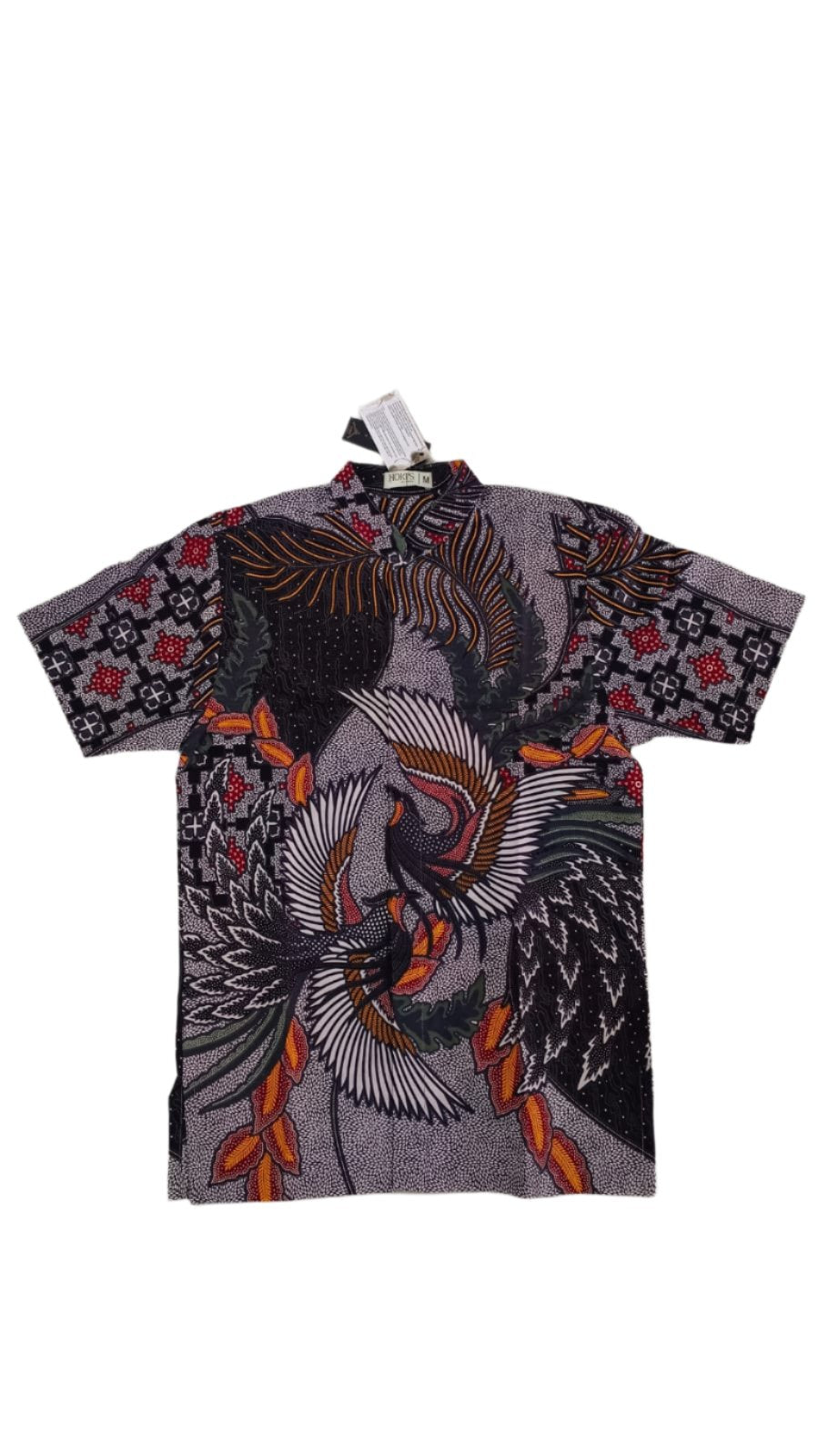 Men Shirt CNY Cheongsam Black Two Bird