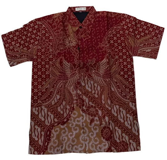 Men Shirt CNY Brown Bird Grey