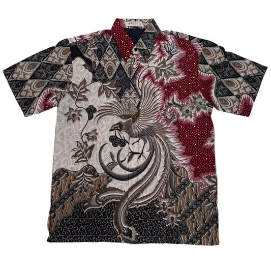 Men Shirt CNY Black Diamond Flying Bird