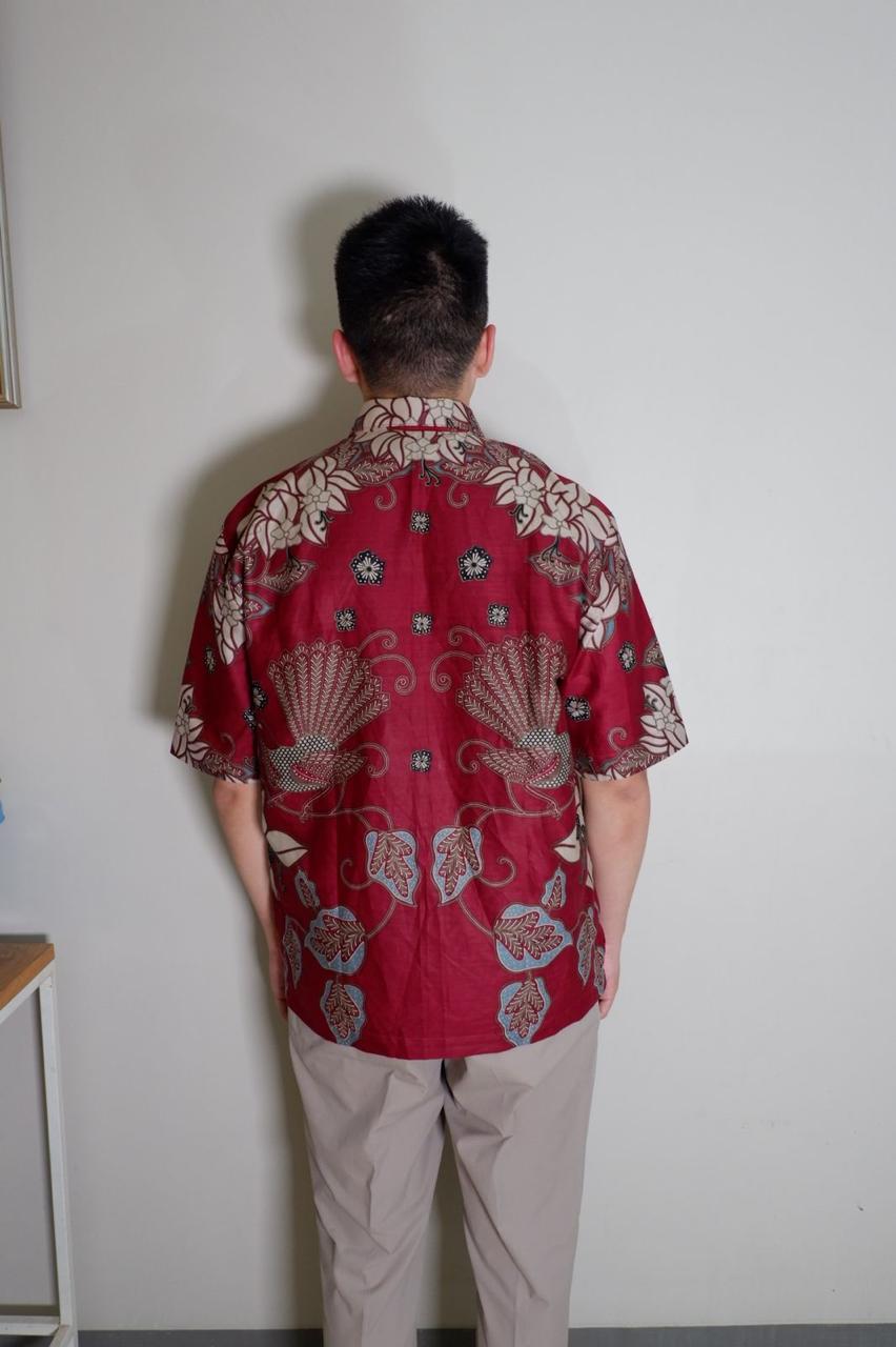 Men Shirt CNY Red Jasmine Floral