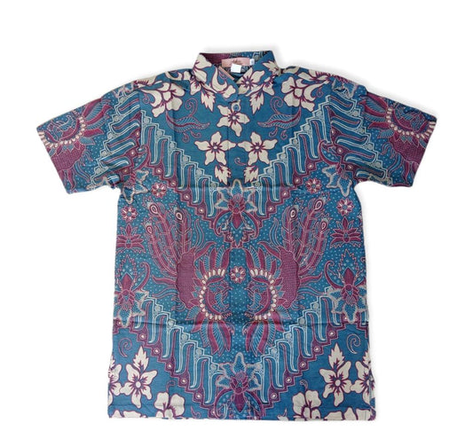 Men Shirt Blue Bloom